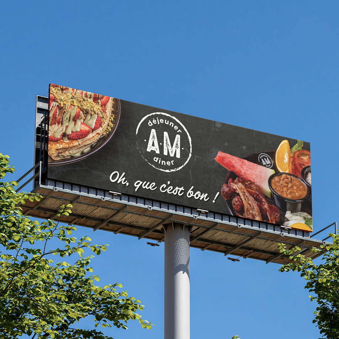 AM Dejeuner billboard mockup